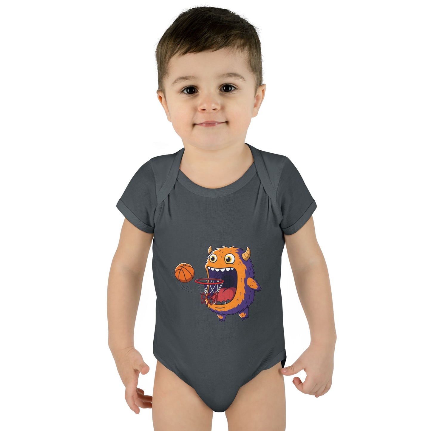 Hungry Monster Basketball Baby Bodysuit
