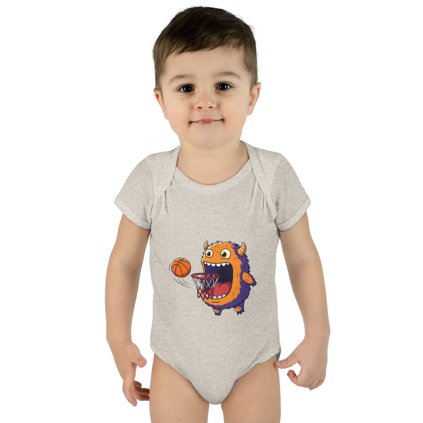 Hungry Monster Basketball Baby Bodysuit